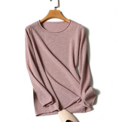 China 100% Natural Anti-pilling Winding Collar Solid Color Women Knitted Sweater Round Cashmere Sweater for sale