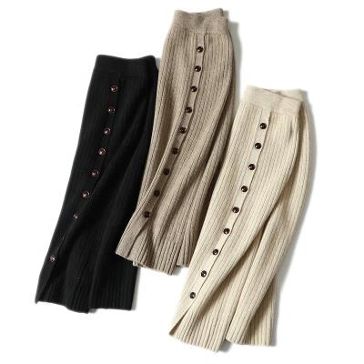 China Anti-pilling New Design Cashmere Button Rib Sweater Skirt Dress for sale