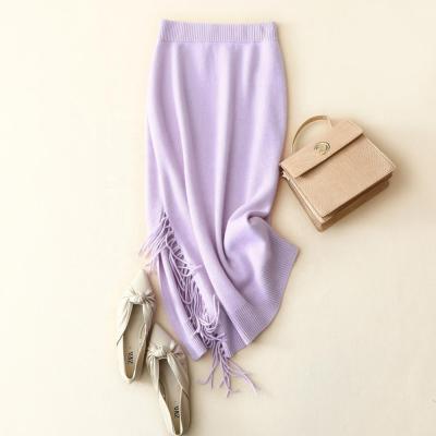 China High Waisted Ladies Elastic Plus Size Cashmere Knitted Hip Skirts for sale