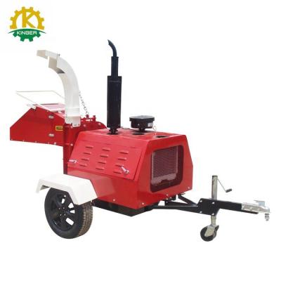 China Farms Forestry Machine Wood Chipper Machinery Mobile Log Branch Crusher use 22hp/40hp/50hp diesel engine for sale