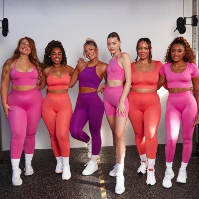 China New Women 2/3/5/6PCS Yoga Workout Set Gym Sportswear Breathable Seamless Fitness Clothing Tops Elasetic Quatiy Gym Sports Suits for sale