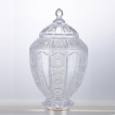 China Non-hole cover China factory crystal glass sugar storage container and candy jar with lid for sale