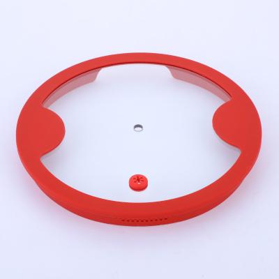 China Viable Silicone Rim Stopper Spill Food Grade Glass Lids For Pan for sale