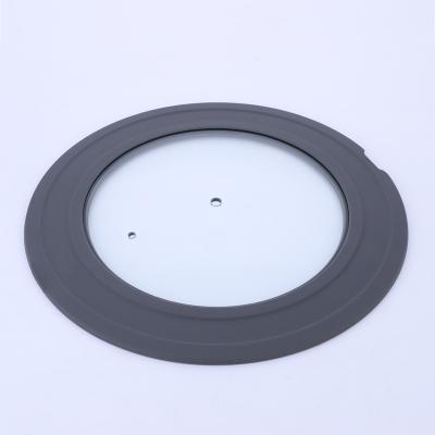 China Sustainable Universal Silicone Tempered Glass Flat Pans Lid Cooking Lid Fits All Size Pans for sale