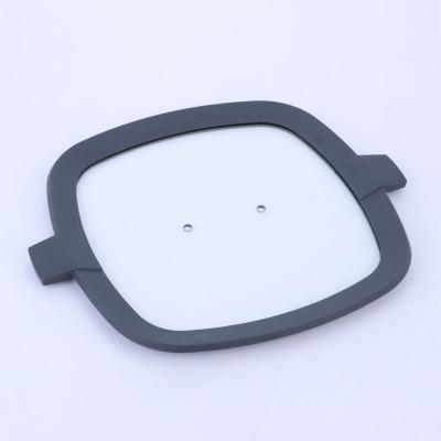 China Viable Square Silicone Glass Lids For Sauce Pan Stock Pot Cookware Sets for sale