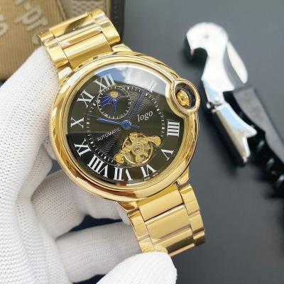 China 2023 Luxury Fashionable Alarm Tourbillon Steel Band Men Automatic Mechanical Fashion Watches for sale