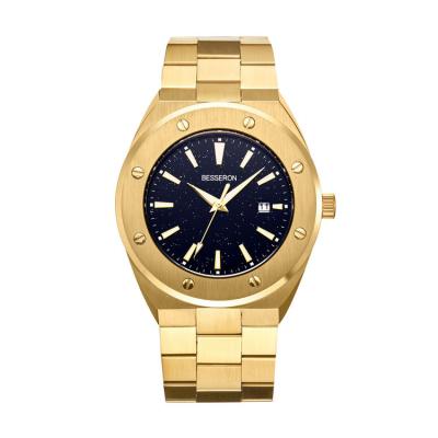 China 2023New Arrival Chronograph Analog Luminous Dial Quartz Watch Luxury Men Create Your Own Logo Custom Gold Watch for sale