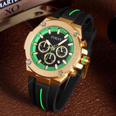 China 2023Custom 3ATM Waterproof Chronograph 2023Custom 3ATM Alloy Silicone Strap Mens Quartz Chronograph Men Wrist Watch for sale