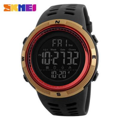 China Hot Sale Silicone Band Chronograph 2023SKMEI 1251 Fashion LED Digital Display Men's Digital Wristwatch Male Sports Watches for sale