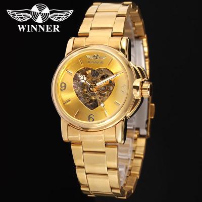 China 2023China Factory Suppliers Chronograph Factory Suppliers OEM Luxury Gold Lady Sport Watch Skeleton Luxury Wholesale Automatic Mechanical Watches For Women for sale