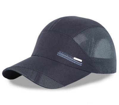 China COMMON High Quality Black Adjustable Outdoor Sports Air Mesh Custom 5 Panel Camper Cap Hat for sale