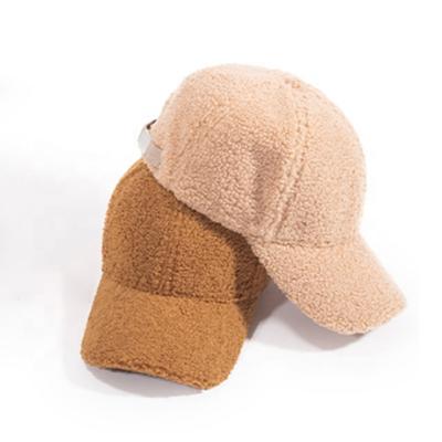 China Fashion Women Autumn Winter Warm Lamb Wool Baseball Hat COMMON High Quality Hat for sale