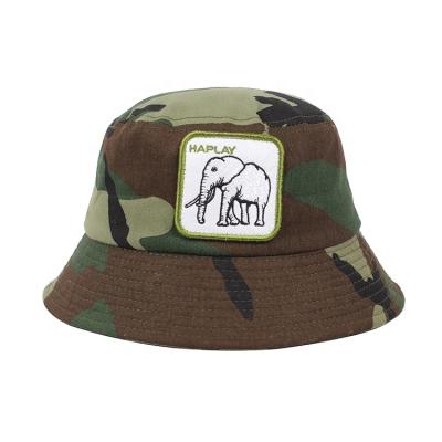 China Wholesale Image Fashion Sellers Cotton 2021 Kids Custom Logo 3d Camouflage Embroidery Bucket Hat for sale