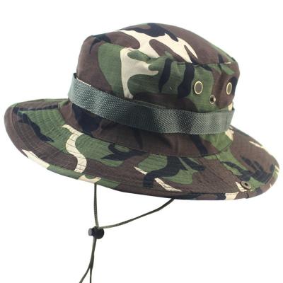 China Image Cotton With Wide Brim Logo Men Bucket Cap Hat Custom Made Wholesale String Luxury Camouflage for sale