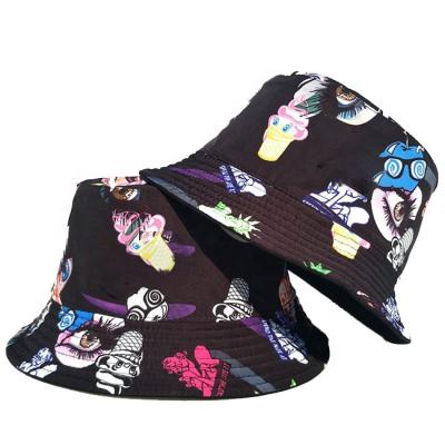 China High Quality Cheap Picture Sublimation Printed Cartoon Kids Bucket Hat Custom 2021 Hat for sale