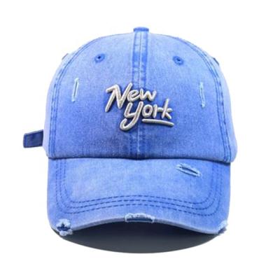 China JOINT Embroidery Distressed Washed Cotton Summer Casual Adjustable Brim Custom Dad Hat Hats for sale