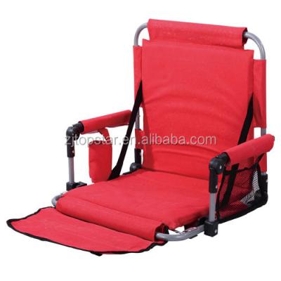 China Steel Foldable Stadium Floor Chair With Armrest for sale