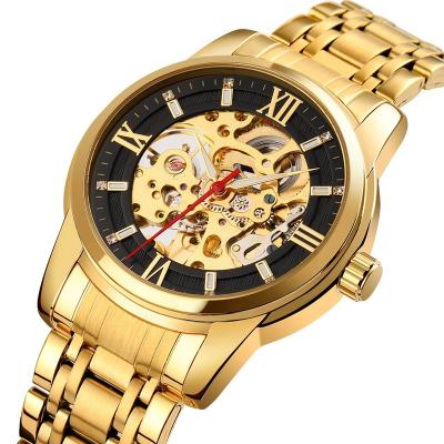 China SKMEI 9222 Stainless Steel Luxury Waterproof Round OEM Brand Hands Full Automatic Wristwatches Logo Gold Wrist Mens Watch for sale