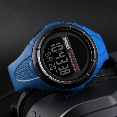 China Hot sale solar power waterproof 1405 alarm skmei 12/24 hour synchronize EL light illuminate sport movt digital wristwatch for men for sale