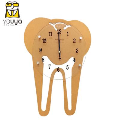 China 30*40cm FILE Clinic Decoration Gifts Dental Teeth Form Wall Clock Tooth Clock for sale