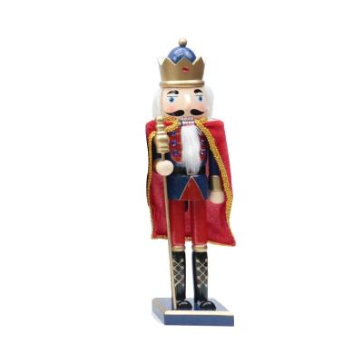 China Classic Home Decor Supplier Decoration Christmas Black Hat Nutcracker Wooden Christmas Ornaments for sale