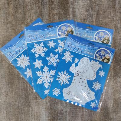 China Custom Decorative Window Sticker Merry Christmas Sticker Printing Adhesive Label Sheet Cut Santa Claus Sticker Merry Christmas Stickers for sale