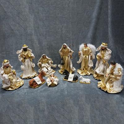 China Europe 14 Inch First Blessing Statue Christmas Decor Christmas Nativity Scene Resin Figurine Nativity Set for sale