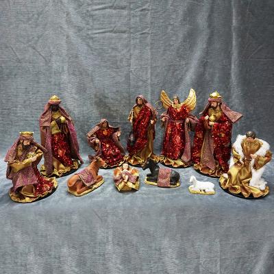 China Classic Christmas Nativity Scene Figurines Desktop Ornaments Holy Family Statue 11 Nativity Set for sale