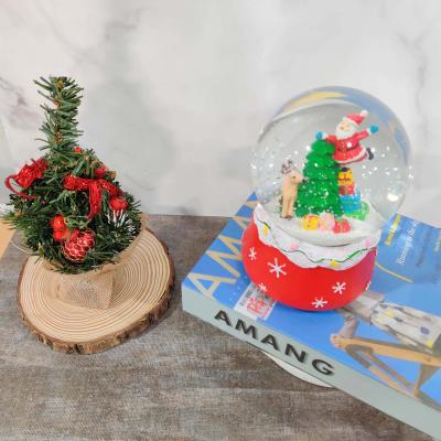 China Europe Ornaments MIni Crystal Snow Glass Winter Santa Claus Snowman Snow Ball Customed for sale