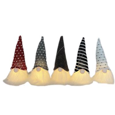 China Modern Indoor European American Hail Gnome Colorful Artificial Handmade Plush Christmas Ornament Home Decor With LED Light OEM ODM Decor for sale