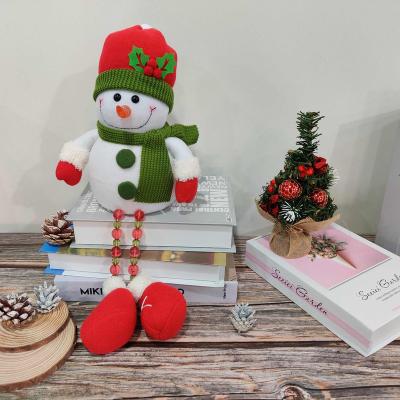 China Classic Glowing Snowman Doll LED Light Christmas Snowman Light Up Changes Snowman Light With Beaded Legs for sale