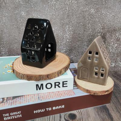 China Europe House Shape Ceramic Design Custom Candle Holders Windlight Bruxelles Tealight for sale