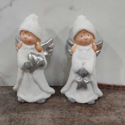 China Popular Gift Angel Ornament Sculpted Hand-Painted Christmas Figure Wedding Christmas Decoration for sale