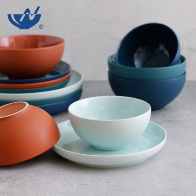 China 6 Inch Matte Surface Salad Bowls Round Dinnerware Porcelain Restaurant Viable Rice Bowl for sale