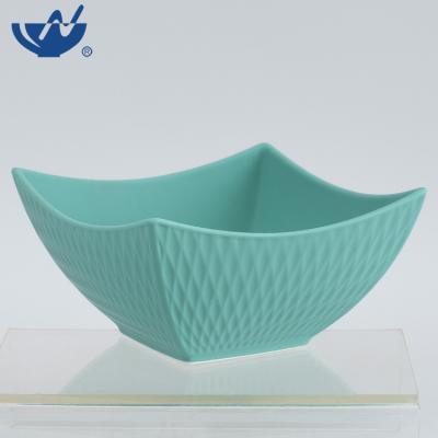 China OEM Sustainable High Quality Square Porcelain Fruit Dessert Bowls Ceramic Salad Bowl for sale