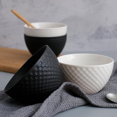 China Sustainable OEM Wholesale Dishes And Porcelain Ceramic Kitchen Bowl Small Serving Rice Bowl Soup Bowls for sale