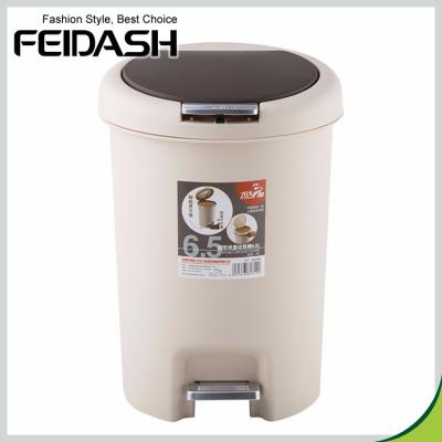 China Sustainable Hot Sale Plastic Dust Bin With Double Lids Bins With Lid And Push Pedal for sale