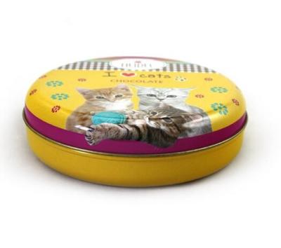 China Seamless Round Cat Food Metal Container for sale