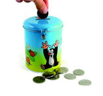 China round coin bank tin box for sale