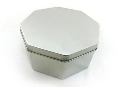 China silver plain octagonal shaped candy tin box for sale