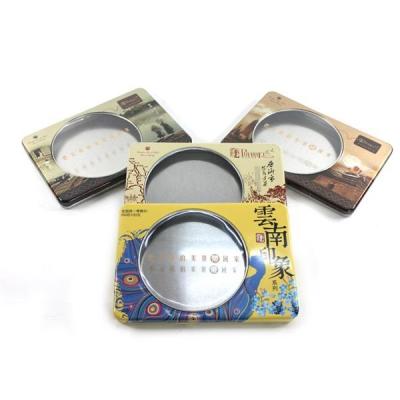 China Custom printed window tea tin box for sale