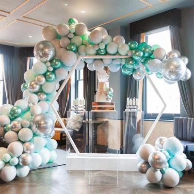 China 148pcs Green Chrome Metal Macaron Balloon Arch 148pcs Blue Silver Blue Wedding Baby Party Decoration Balloon Garland Kit Birthday Wedding Party Decoration for sale