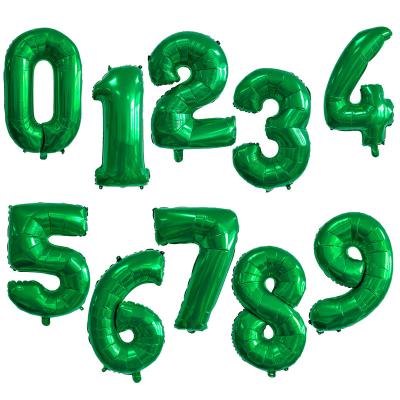 China Wholesale Birthday Wedding Baby Party Decoration 32inch Green Gradient Dot 0-9 Inflatable Birthday Party Layout Aluminum Foil Number Balloons for sale