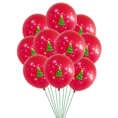 China 12 Inch Christmas Elk Christmas Tree Sequins Party Balloons Red and Green Decoration Latex Balloons for sale