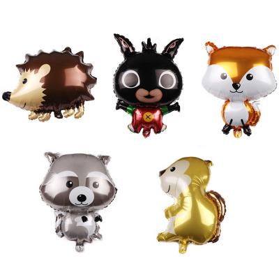 China Birthday Wedding Baby Party Decoration Animal Foil Balloon For Birthday Ceremony Decoration Squirrel Raccoon Hedgehog Fox Balloon For Kids for sale