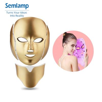 China Skin Tightening Neck Care Multicolor Golden Professional LED Face Masks For Beauty for sale