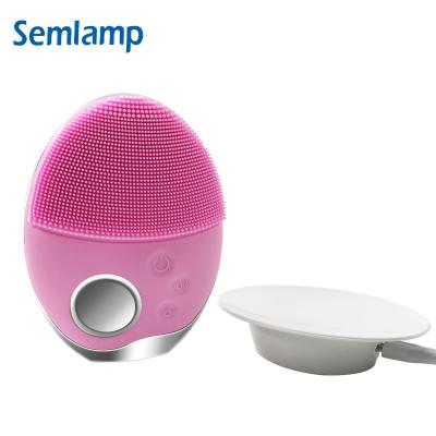 China Acne Treatment Face Scrubber Silicone Makeup Device Wireless Filling Cleansing Remover Brush For Sale for sale