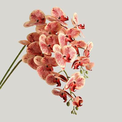 China Indoor Outdoor Decoration 98cm Artificial 9 Main Northern European Orchid Butterfly Handle Touch Artificial Flowers Weddings Decoration for sale