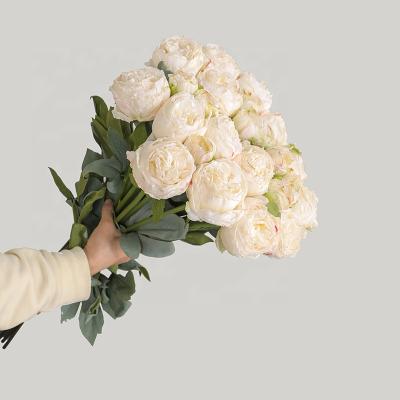 China Factory Wholesale Silk Spot Yiwu Peony Bouquet Wedding Decoration Artificial Silk Flowers for sale