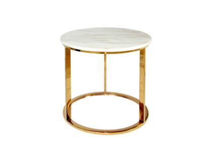 China PANEL White Marble End Table with Rose Gold RCT05 for sale